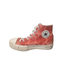 Converse Chuck Taylor All Star LIFT HI Embroidered Tanal Orange platform shoes